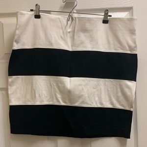 LOFT Black and White Mini Skirt